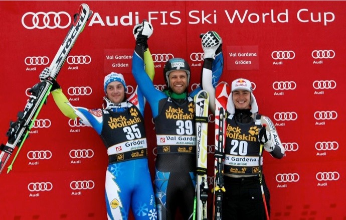 Pobednički trojac na podijumu u Val Gardeni